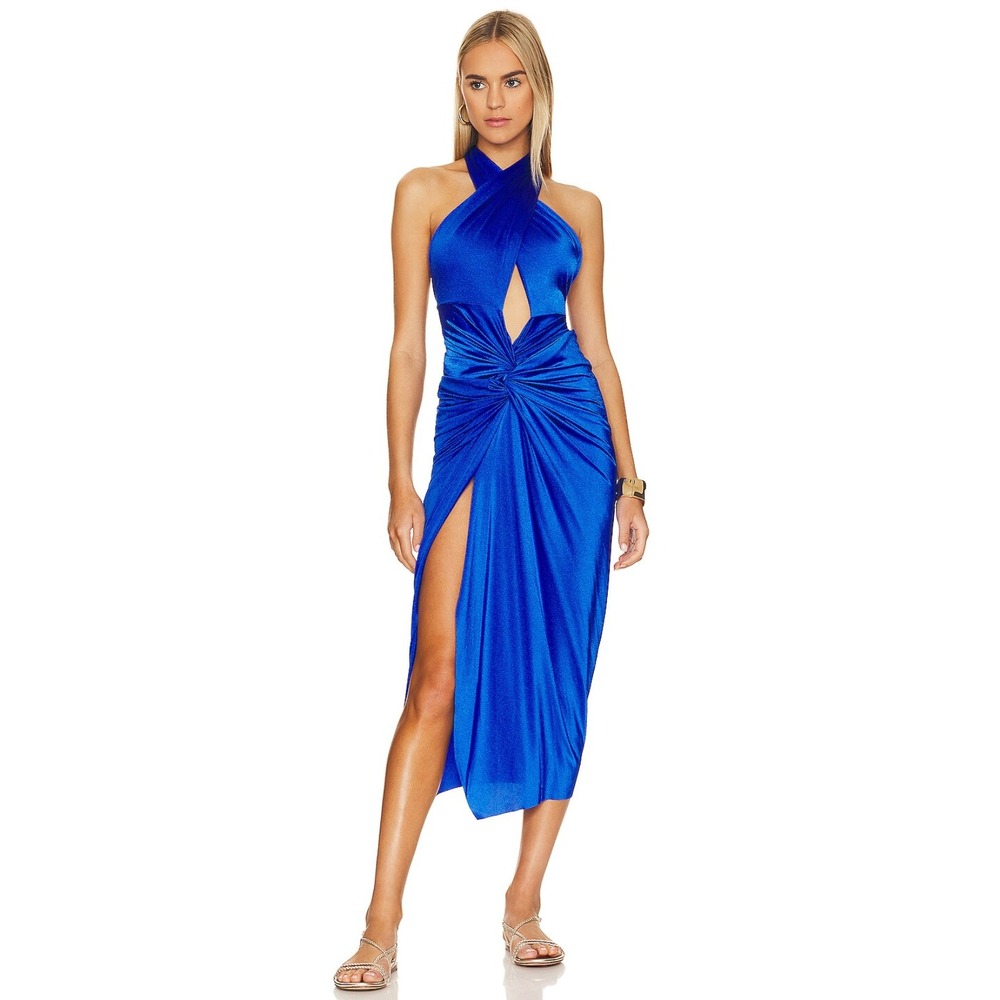 Baobab Collection Royal Blue Halter Midi Dress